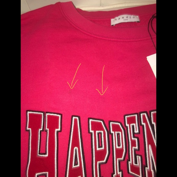 Sandro Paris “Happening” Sweater, $250 (+ $24 CA tax) Sz 3 (L/XL) n Fuchsia, Red - Picture 14 of 16